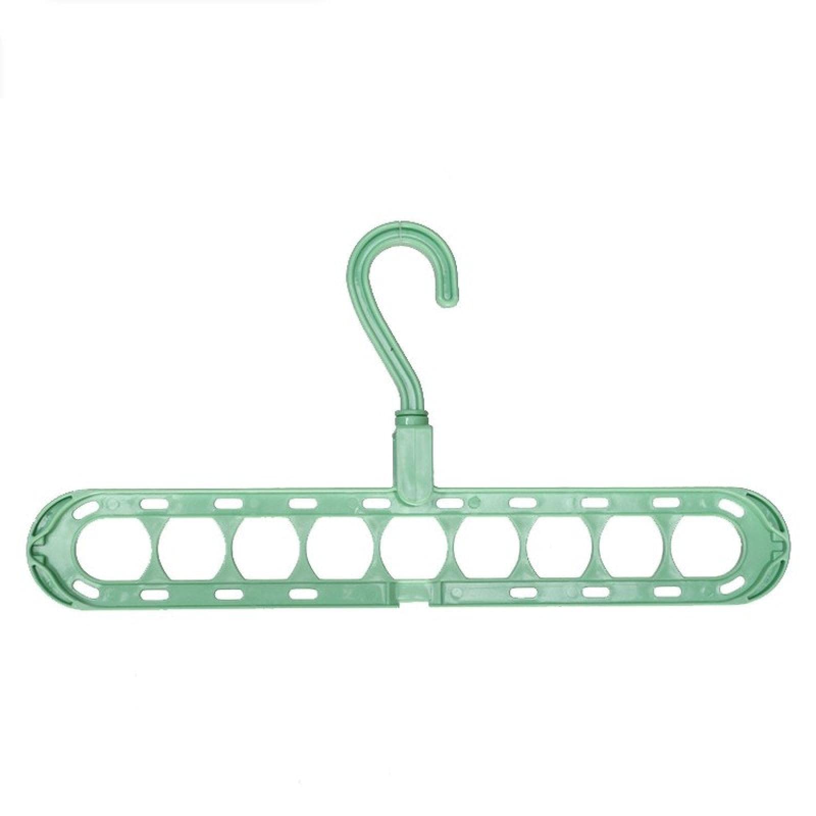 5-Pack Light Green Space Saving Magic Closet Hangers - Multi-Port Plastic Scarf & Clothes Organizer for Wardrobe Storage - Perfect for Small Closets, Dorm Rooms & Travel Packing