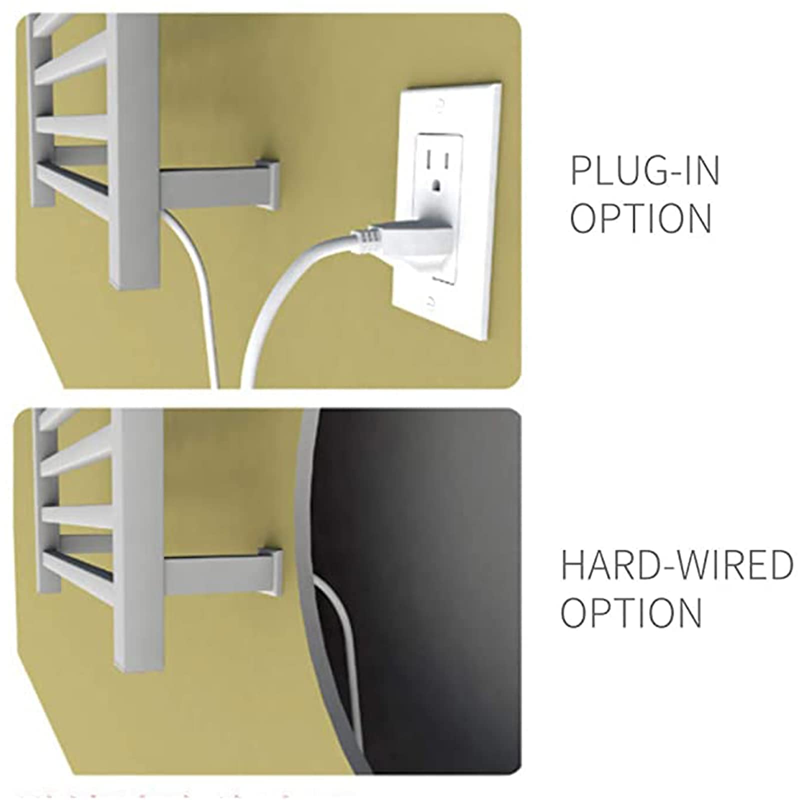 Smart Electric Heated Towel Rack - Wall Mounted Stainless Steel Towel Warmer with Timer & Temperature Control for Bathroom | Hardwired Installation | Perfect for Spa, Luxury Hotels & Cozy Home Bathrooms