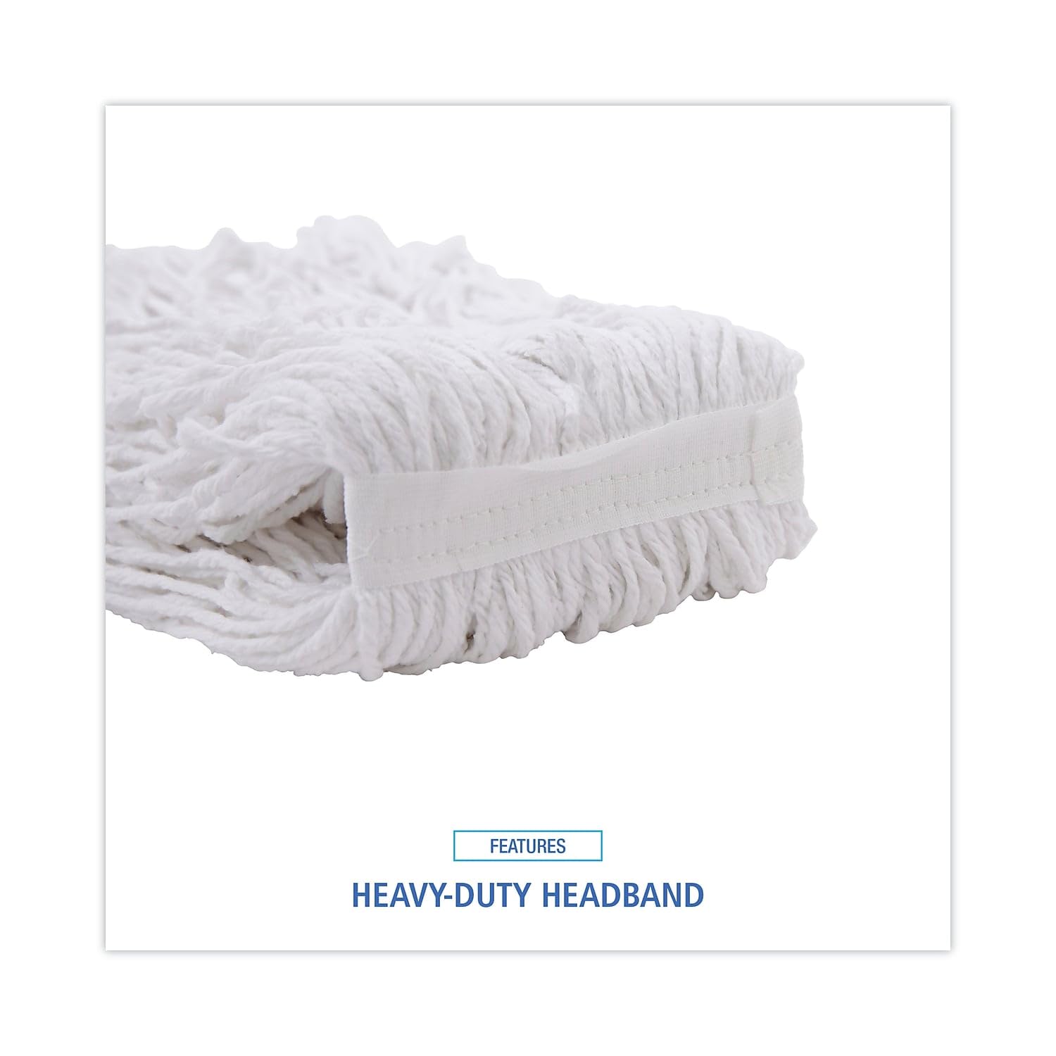 Boardwalk® Banded Rayon Cut-End Mop Heads BWK RM03024S - Heavy-Duty Cleaning for Floors, Garages & Workshops - Commercial & Home Use
