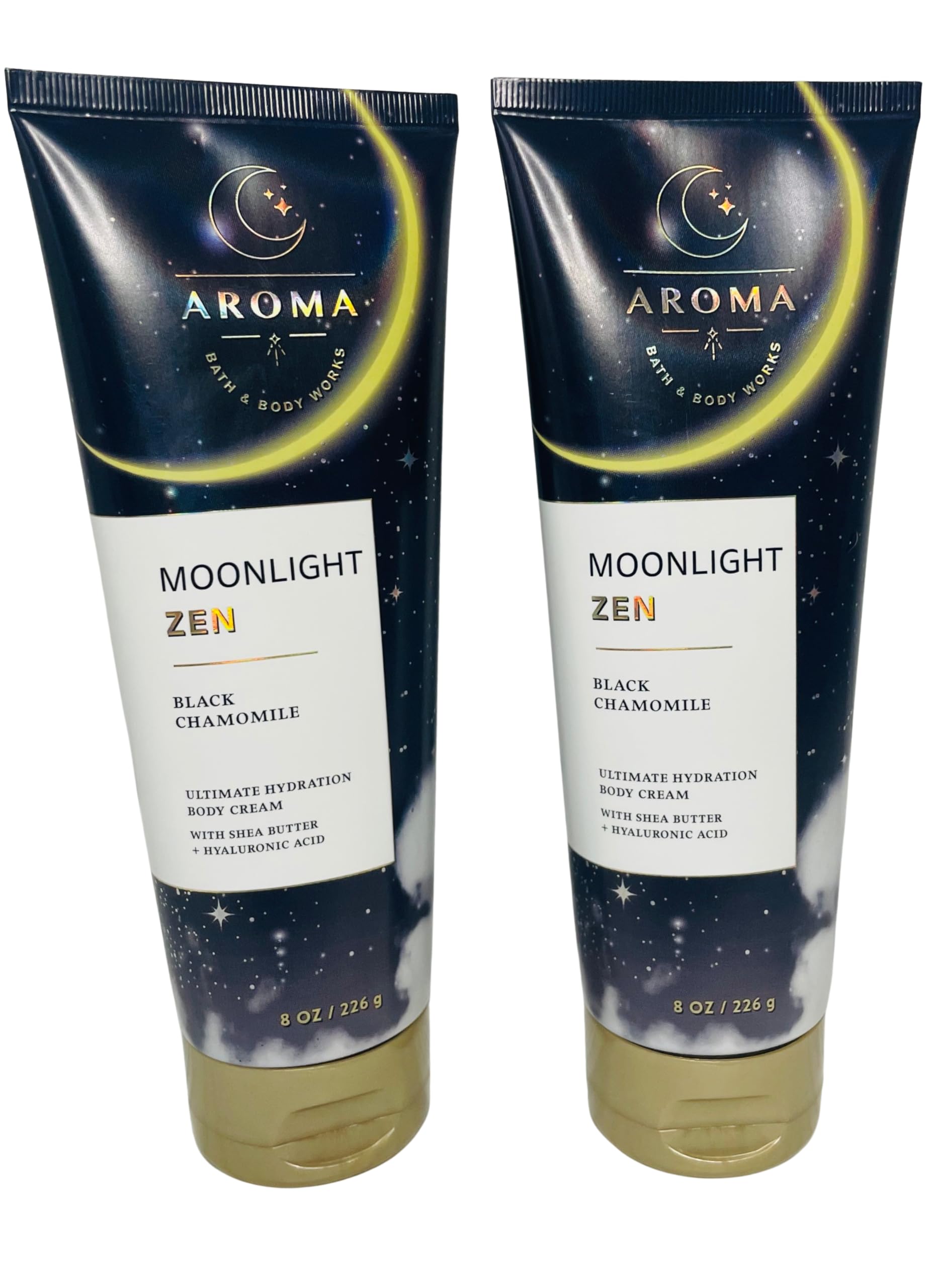 Bath and Body Works Aromatherapy Black Chamomile Body Cream - 8 oz (Pack of 2) | Deep Relaxation Moisturizer for Stress Relief & Sleep Aid | Perfect for Nighttime Skincare & Spa Self-Care Routine