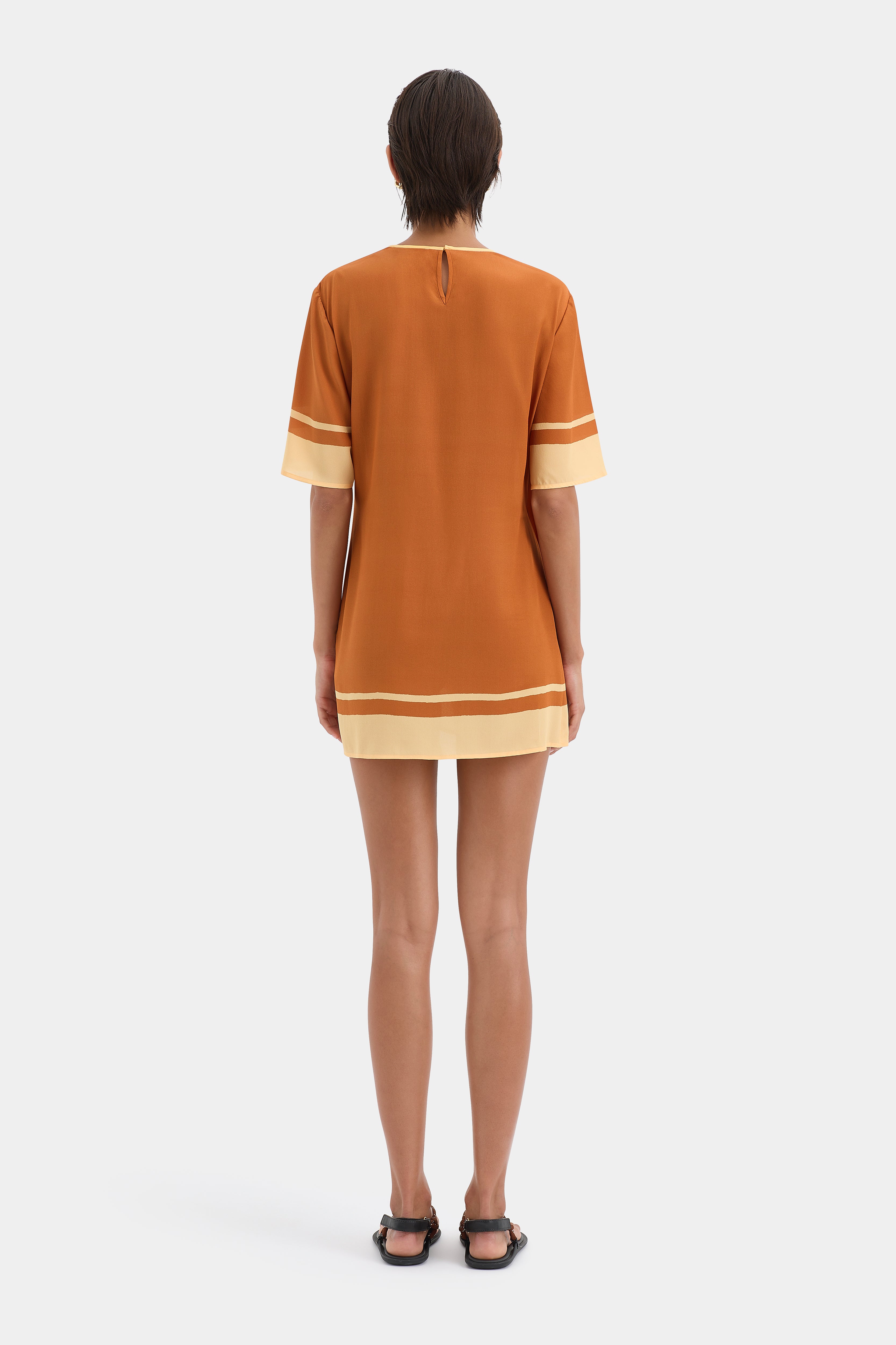 Soma Mini Dress in Rust Color - Flowy Summer Dress for Women, Perfect for Beach, Vacation & Casual Outings