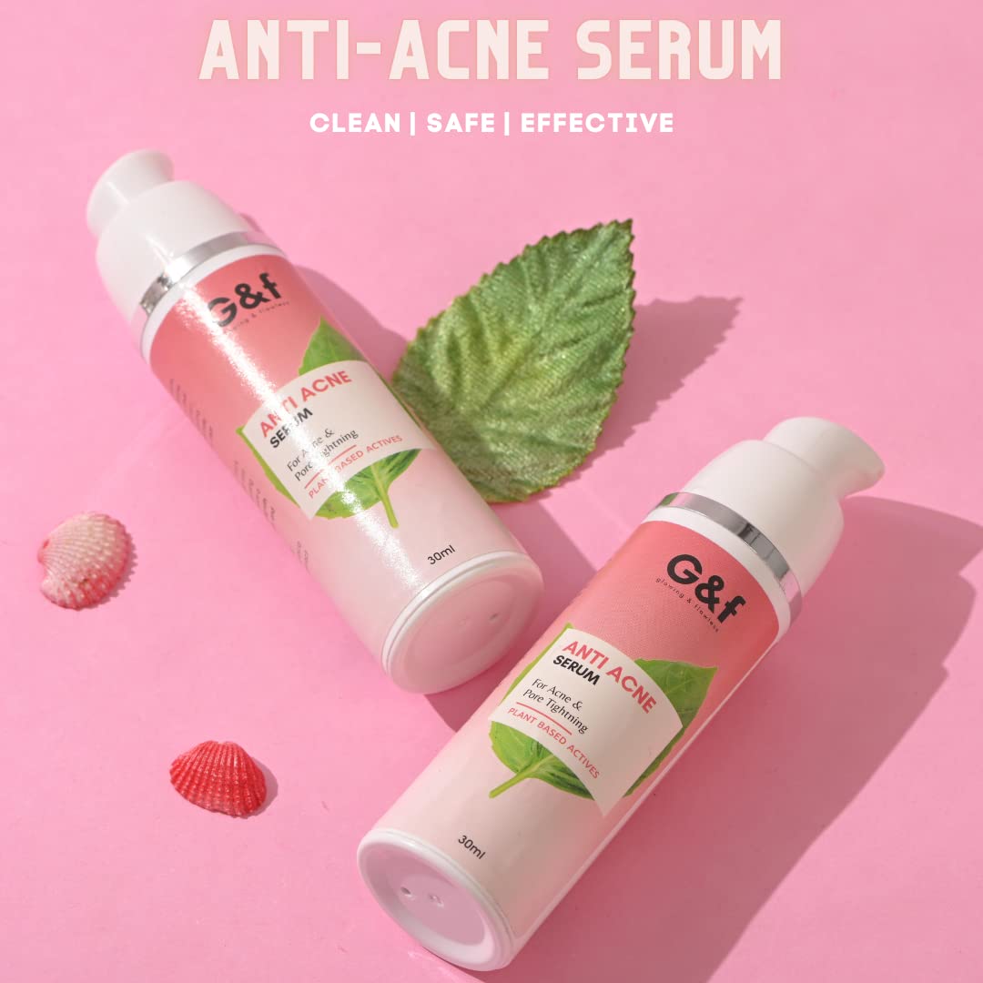 G&F Anti Acne Face Serum - All Natural Acne Treatment & Pimple Solution for Oily, Acne-Prone & Sensitive Skin | Skin Purifying Serum for Men & Women | 30ml | Perfect for Daily Skincare Routine & Blemish Control