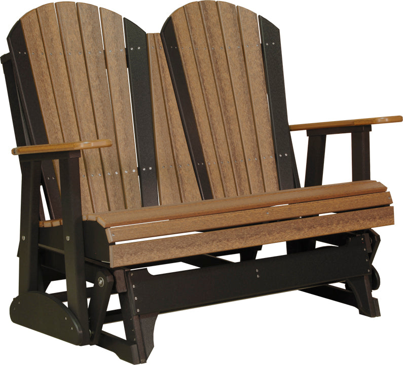 LuxCraft 4-Foot Adirondack Glider Chair - Outdoor Patio Swing for Garden, Porch & Backyard Relaxation