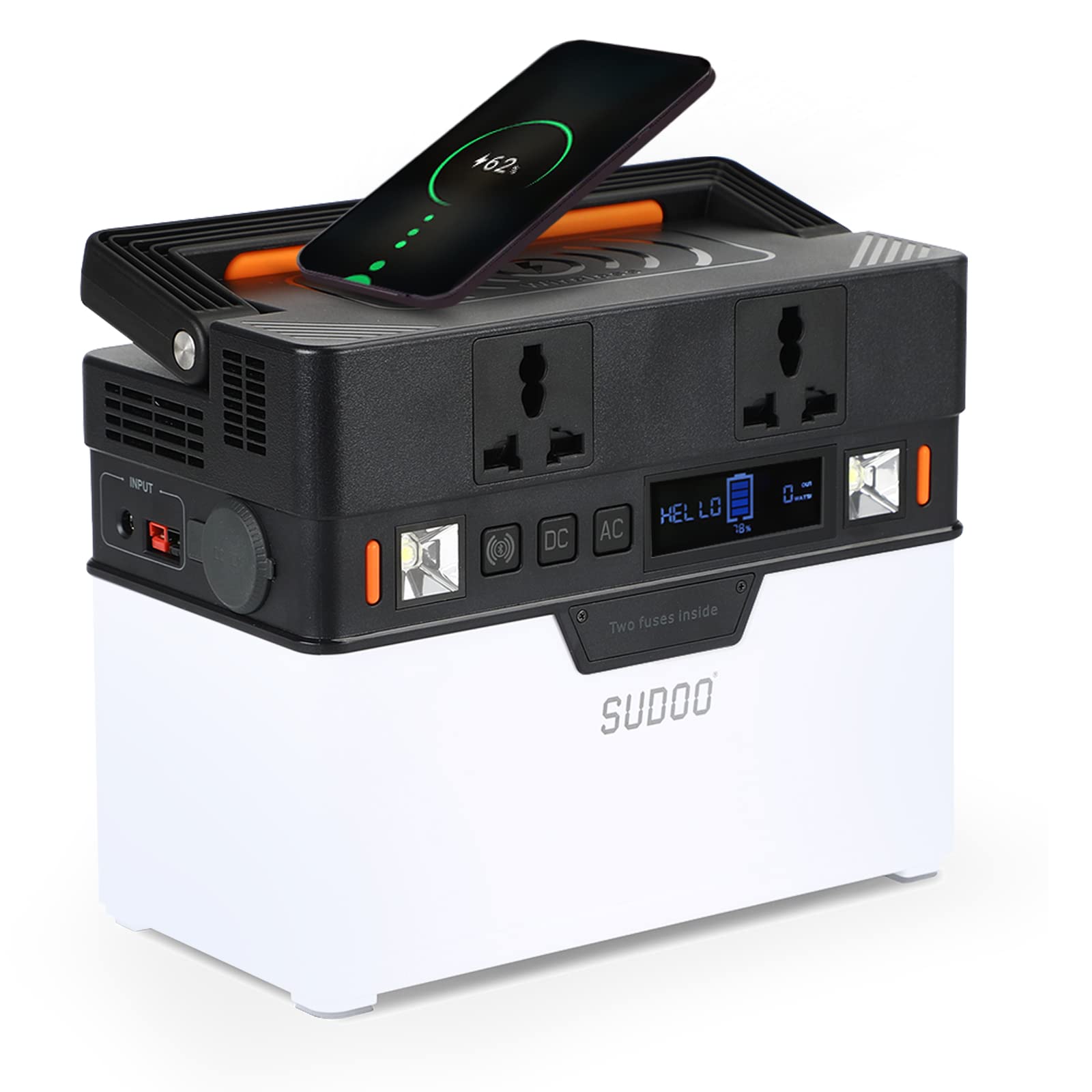 SUDOO 372Wh Portable Power Station - Solar Generator with 110V AC/DC/USB/Car Port & LED Light - Backup Lithium Battery for Camping, Travel, Hunting & Emergency Power (Solar Panel Not Included) | Perfect for Outdoor Adventures, Power Outages & Off-Grid Living