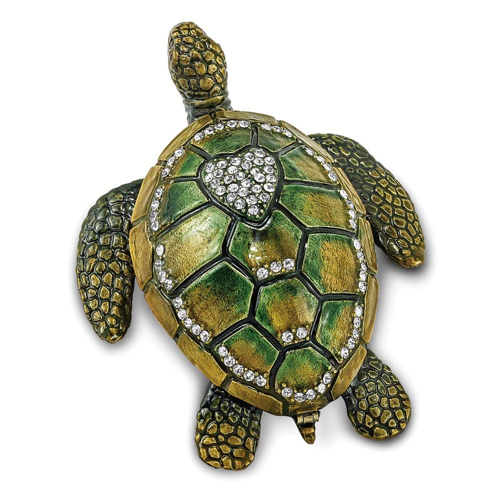 Sonia Jewels Sweetheart Green Sea Turtle Heart Trinket Box 4