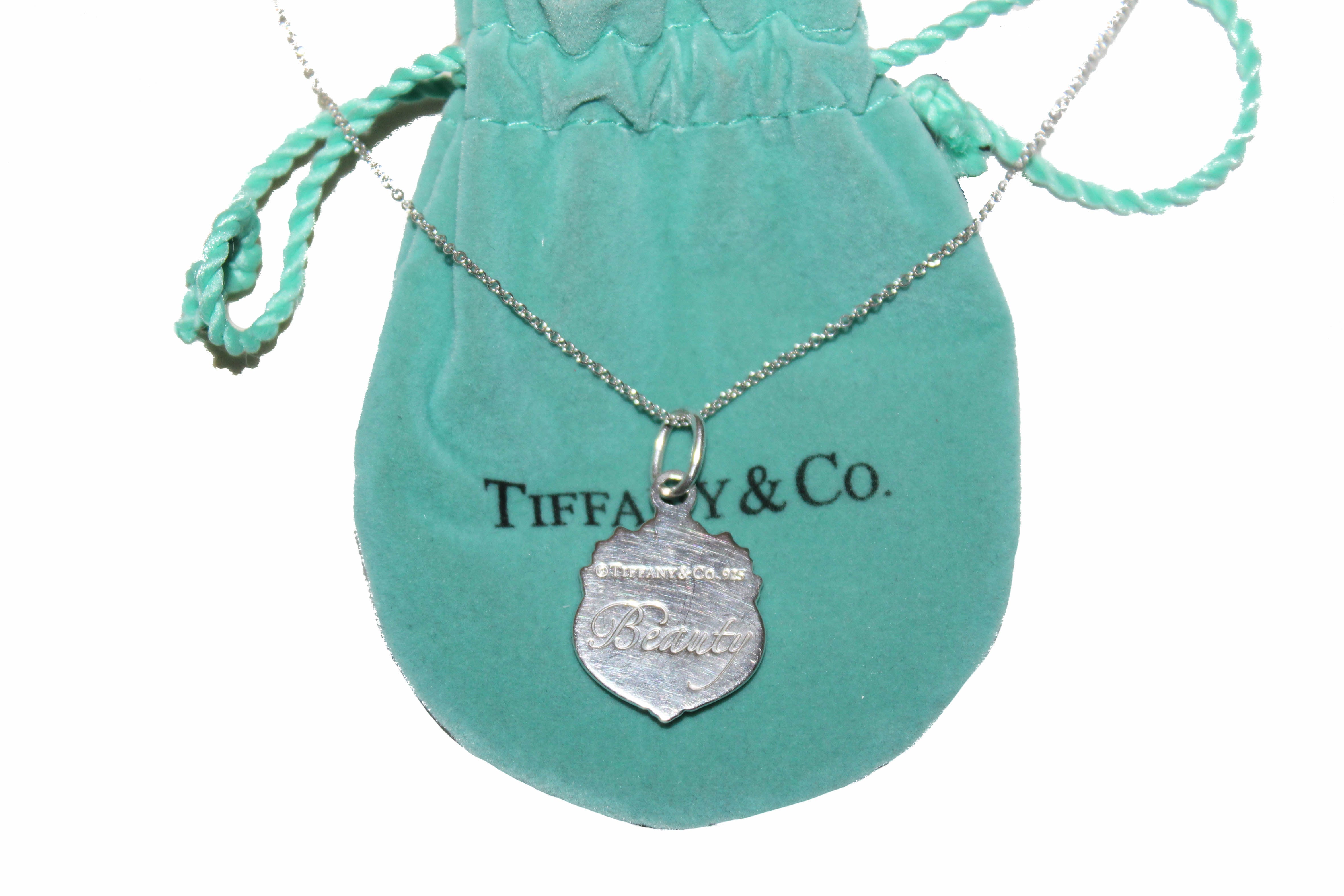 Authentic Tiffany & Co. Sterling Silver Olympian 'Beauty' Charm Necklace - Elegant Jewelry Gift for Women, Perfect for Date Nights & Special Occasions