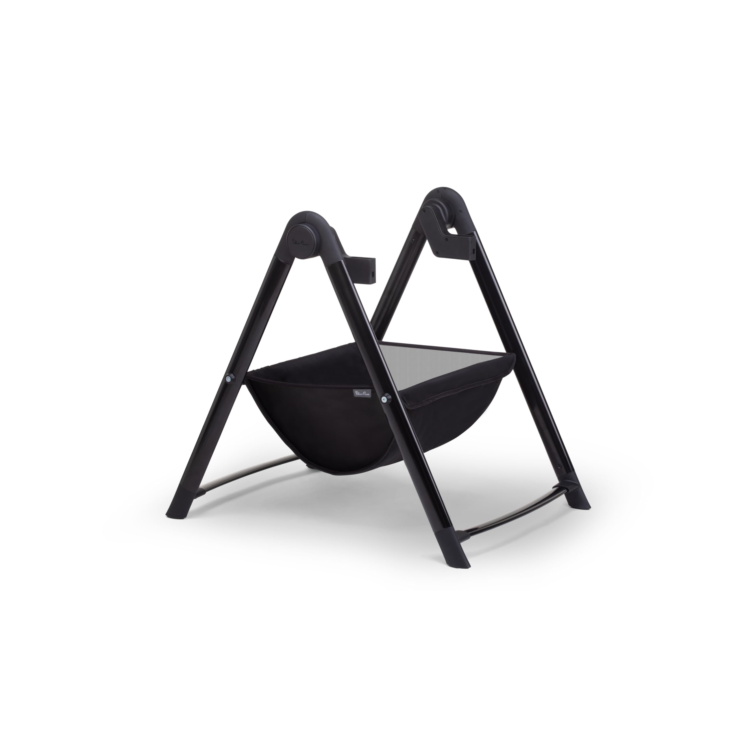 Silver Cross Dune & Reef Bassinet Stand - Portable Foldable Baby Bassinet with Storage Basket, Lightweight Travel Crib for Newborns - Perfect for Nursery, Bedroom & Travel - Black