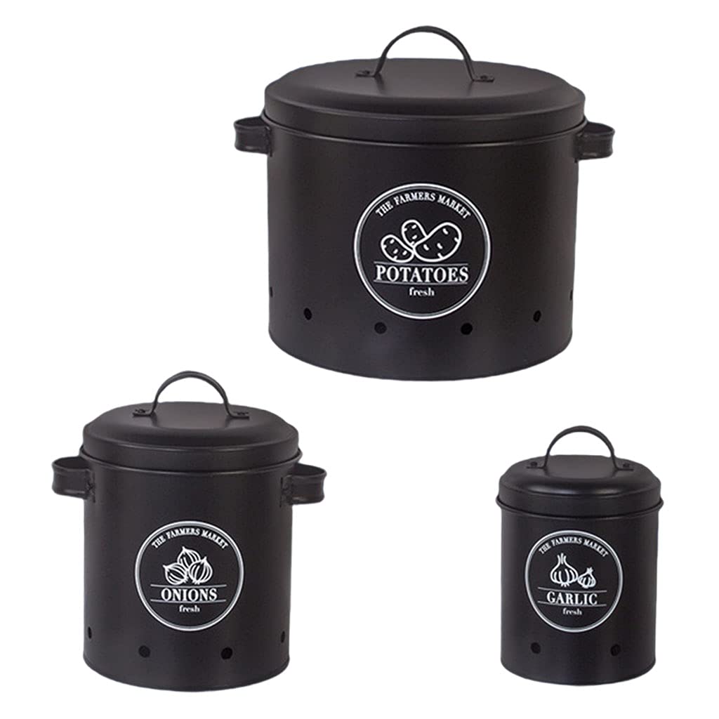 Fresh Onion Storage Container - Crisp Vegetable Keeper for Kitchen, Black | Ideal for Onions, Garlic & Root Vegetables Storage