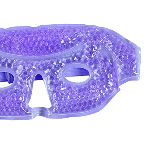 GAH Hot & Cold Therapy Ice Face and Eye Mask with Soft Plush Backing - Purple | Relief for Headaches, Puffy Eyes & Post-Surgery Recovery