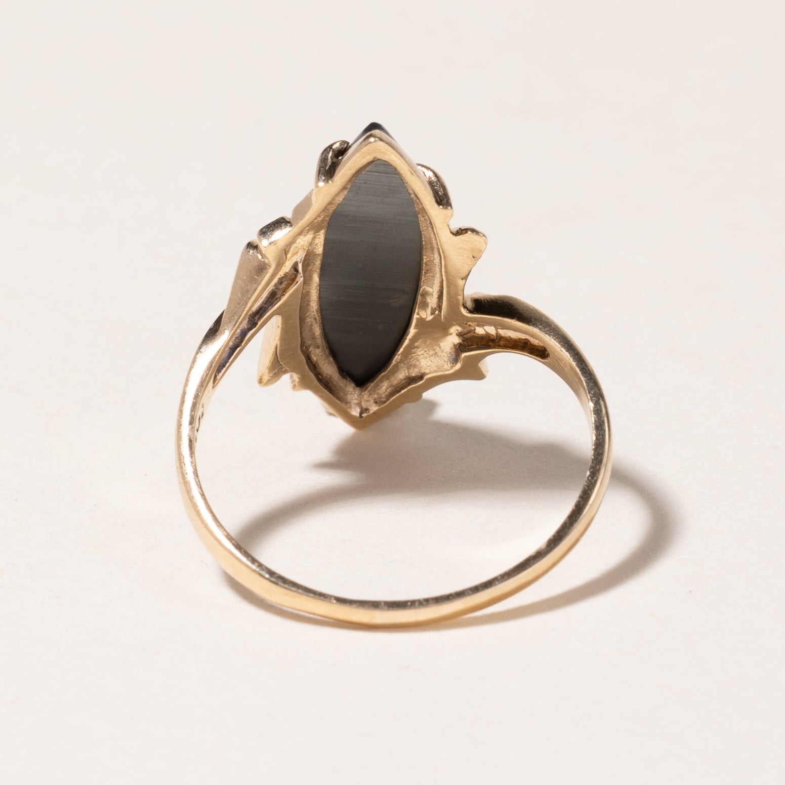 10K Yellow Gold Hematite Ring for Women - 2.09ct Genuine Hematite Stone - Size 6.25 - Elegant Dainty Stackable Ring - Perfect for Everyday Wear, Gift Giving & Special Occasions