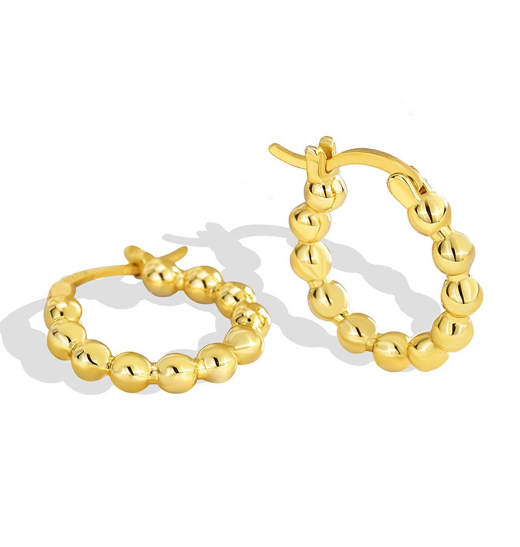 14K Gold Plated Triple Twisted Huggie Hoop Earrings for Women - Hypoallergenic Chunky Small Gold Hoops - Perfect for Everyday Wear, Parties & Gifts