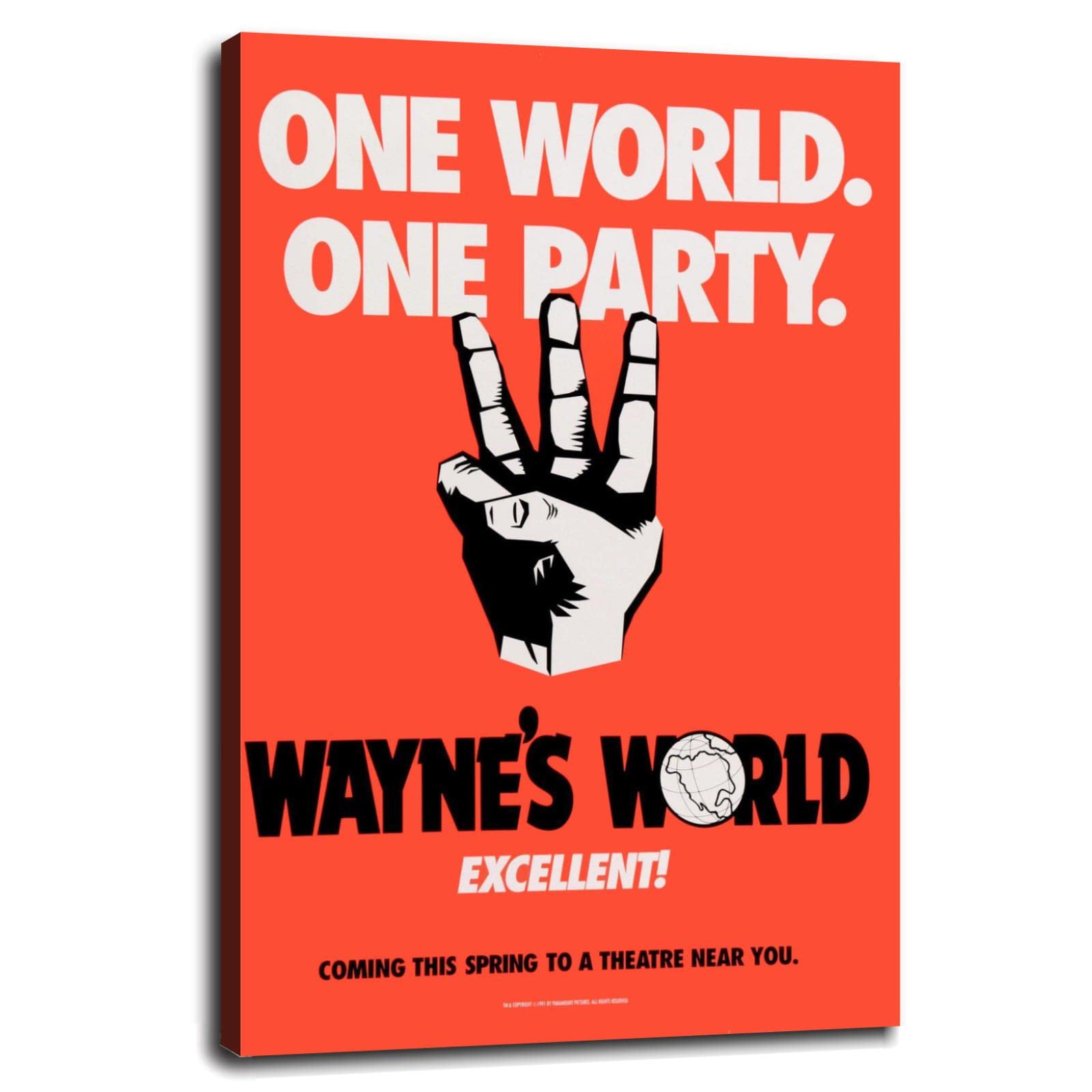 WAYNE’S WORLD Movie Poster - Retro Inspirational Wall Art Canvas Print for Home, Office & Bedroom Decor - Framed 36x24 Inches - Perfect for Movie Lovers & 90s Nostalgia Fans