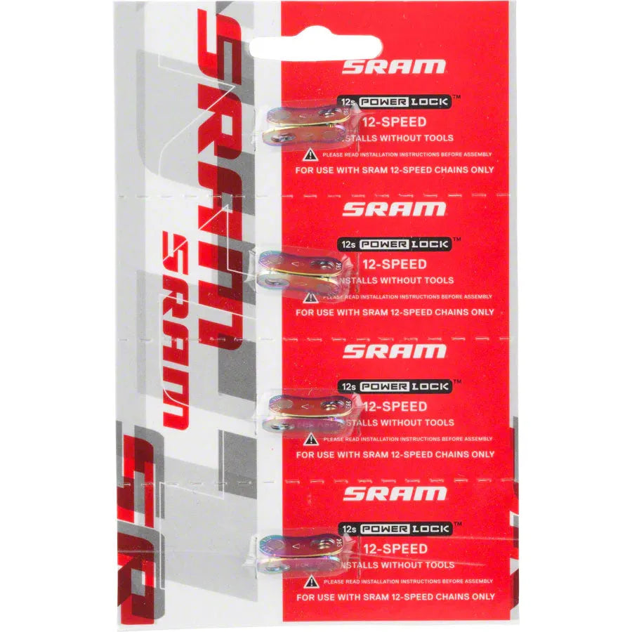 SRAM Eagle PowerLock 12-Speed Chain Links - Rainbow Color, 4-Pack | Durable Bike Chain Connector for MTB & Road Bikes | Perfect for Trail Riding & Cycling Maintenance