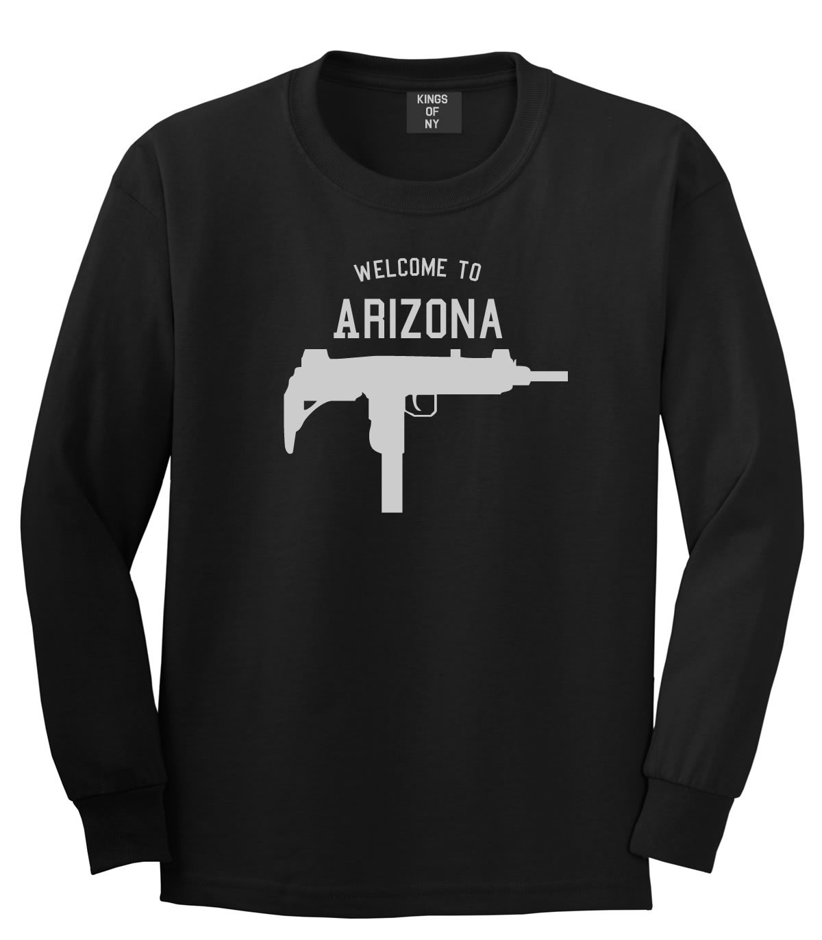 Arizona Uzi Sub Machine Gun Men's Long Sleeve T-Shirt | Cool Graphic Tee for Gun Enthusiasts & Military Style Lovers | Perfect for Casual Wear, Range Days & Gifts