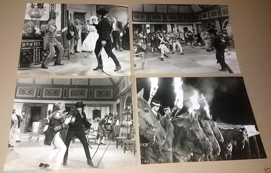 Original 1960s Zorro Movie Photos Set of 19 - Guy Stockwell as Zorro - Vintage Film Memorabilia for Collectors, Home Decor & Movie Fan Displays
