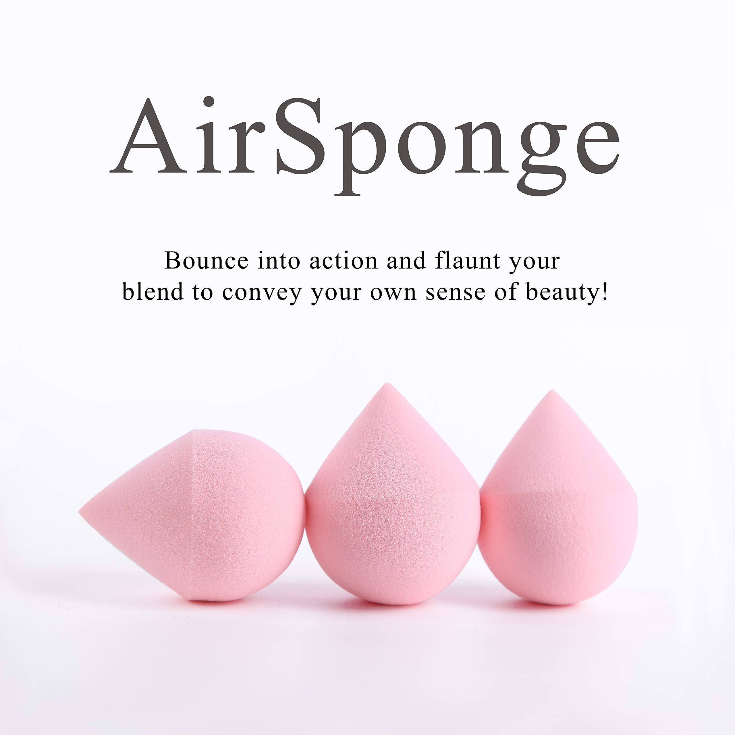 Latex-Free Makeup Blender Sponge - AirSponge Beauty Blender for Buildable Coverage | Natural Blending, Contouring & Stippling for All Makeup Formulas | Perfect for Foundation, Concealer & Cream Products [PINK]