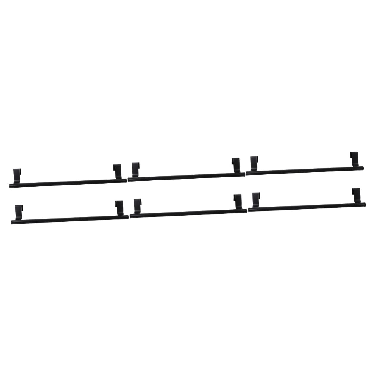 6-Piece Stainless Steel Over Door Towel Rack Set - Wall Mounted Hanger for Bathroom, Kitchen & Laundry - Space Saving Clothes & Towel Holder - Black