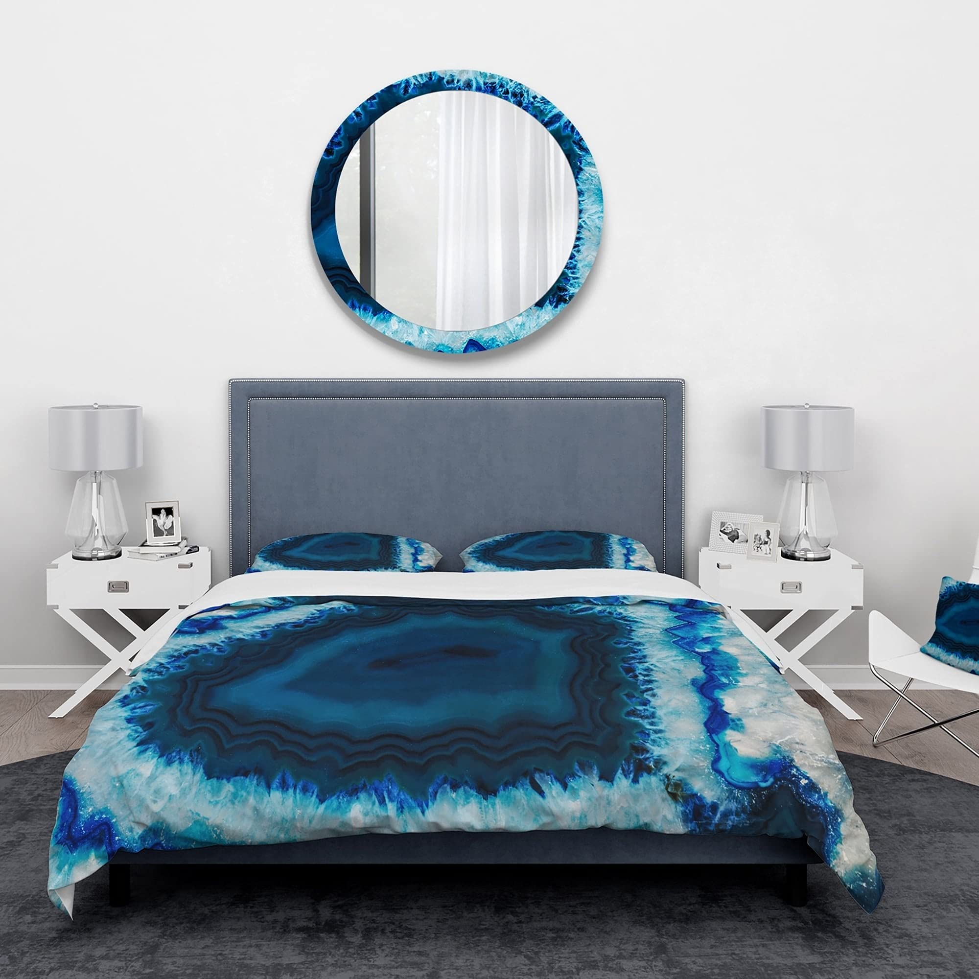 DESIGN ART 'Brazilian Thunder Egg' Abstract Duvet Cover & Shams Set - Twin Size 2-Piece Bedding (Comforter Not Included) | Modern Home Decor for Bedroom, Guest Room & Dorm