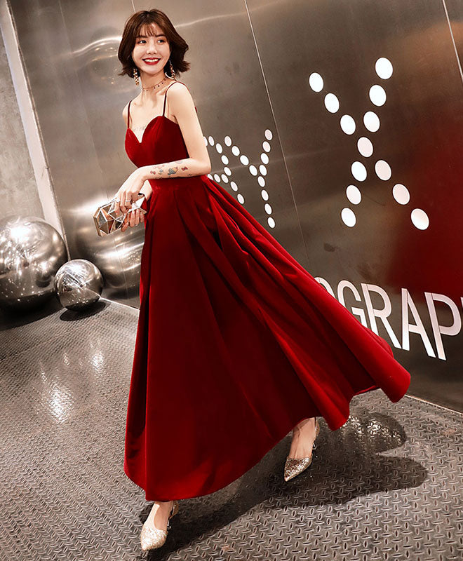 Burgundy Sweetheart Neckline Tea Length Prom Dress for Women - Elegant Burgundy Bridesmaid Dress for Weddings, Parties & Special Occasions