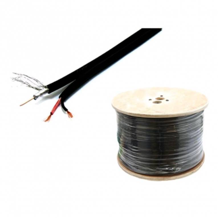 RG59 Coaxial Cable with DC Power Cable - 250m (820ft) for CCTV, Security Cameras & Satellite TV Installations