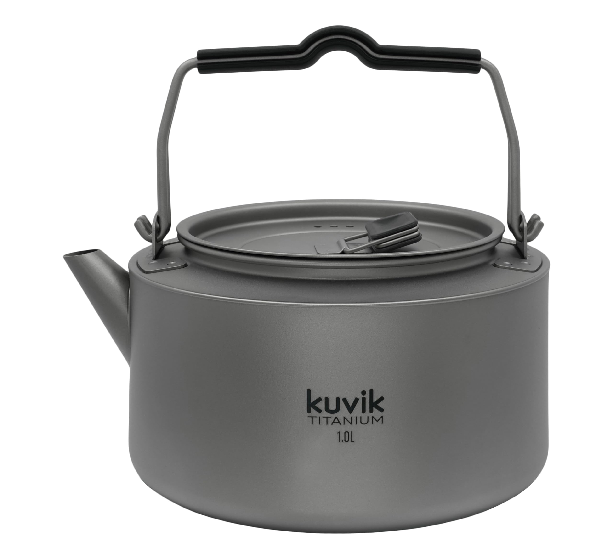 Kuvik Titanium Kettle 1.0L (33.8 oz) - Ultralight Compact Camping Kettle for Backpacking, Hiking & Outdoor Adventures | Perfect for Travel, Home Use & Emergency Preparedness