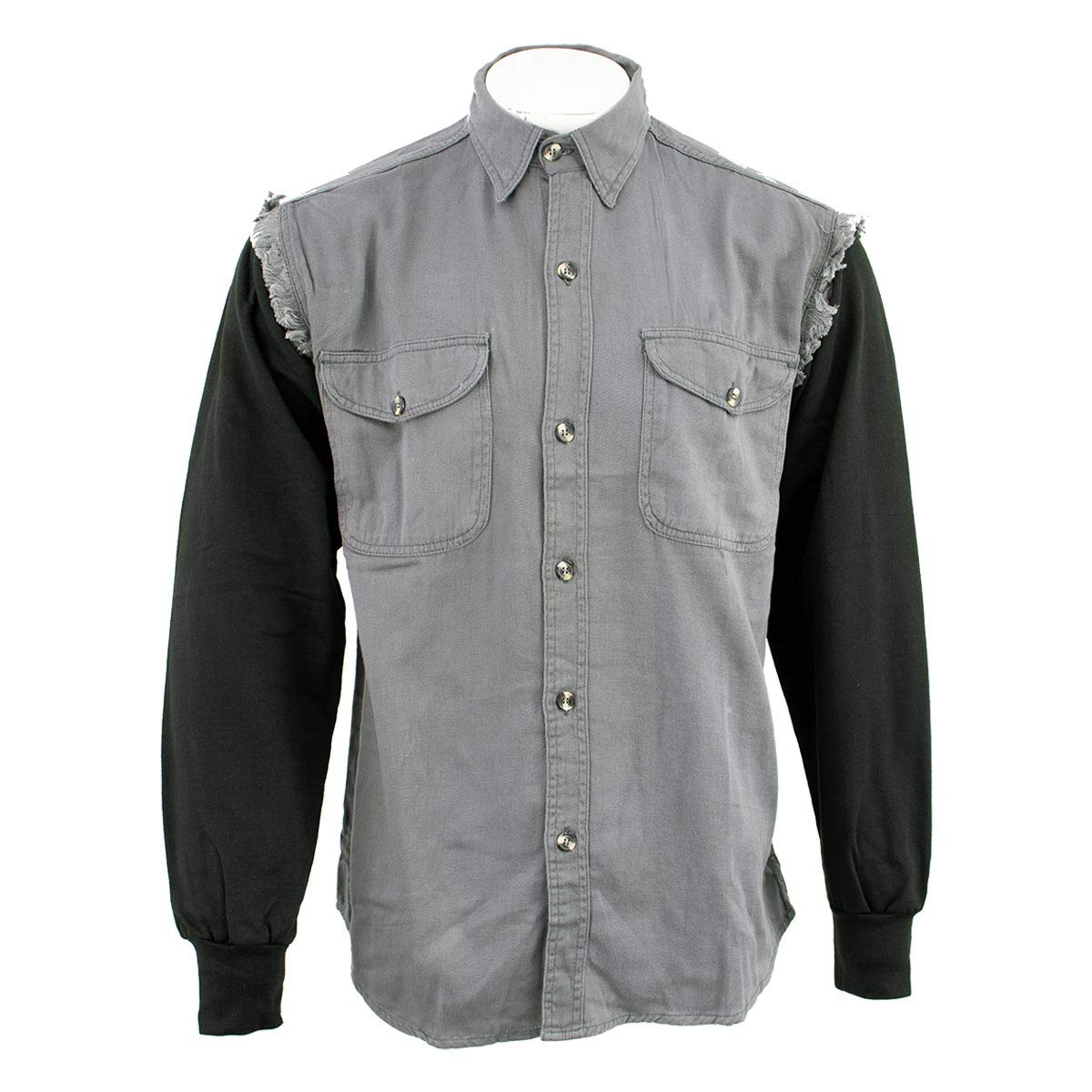NexGen DM4444 Men's Slim Fit Long Sleeve Button Down Dress Shirt - Grey with Black Plaid - Business Casual & Office Wear