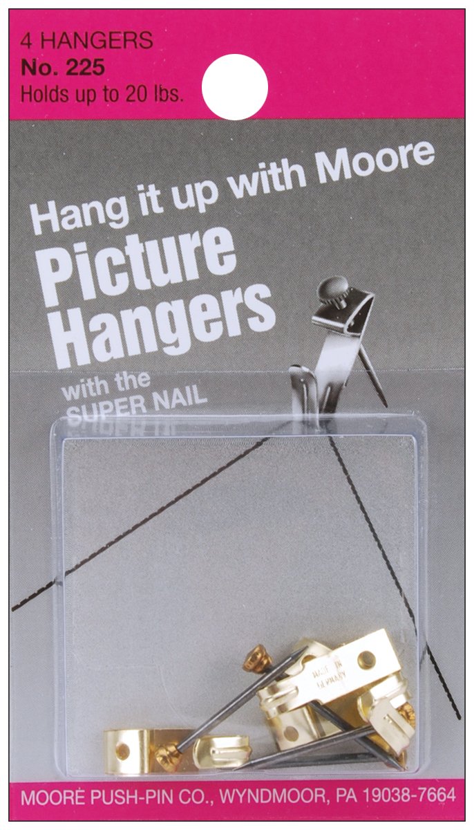 Super Strong Picture Hangers with Nails - 4 Pack (Holds Up to 20 lbs) - Perfect for Hanging Frames, Mirrors & Wall Decor