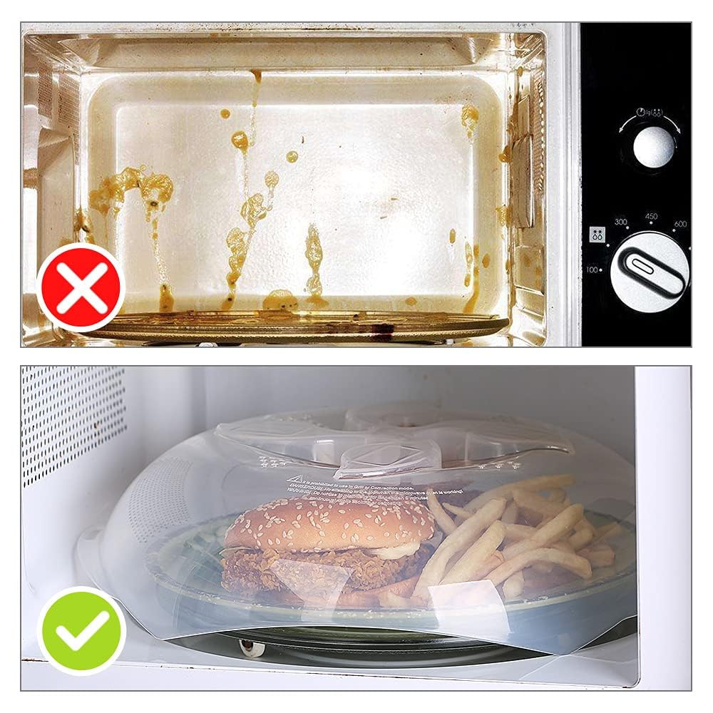 Microwave Splatter Cover - 11.8 Inch Large BPA-Free Clear Microwave Plate Cover with Steam Vents | Dish Guard Lid for Oven Cooking | Perfect for Reheating Food, Preventing Mess in Microwave