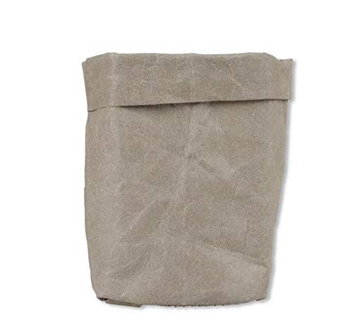 Eco-Friendly Kraft Paper Storage Bags - Reusable Grocery Bags, Food Storage Containers, Home Decor & Organizer for Toys, Flowers (3-Pack, Gray) | Perfect for Kitchen, Pantry, Nursery & Gift Wrapping