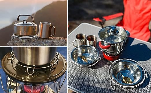 Stainless Steel Hot Pot Stand - Heat Resistant Trivet for Kitchen & Dining Table - Pack of 2 - Perfect for Serving Hot Dishes, Protecting Countertops & Enhancing Table Decor