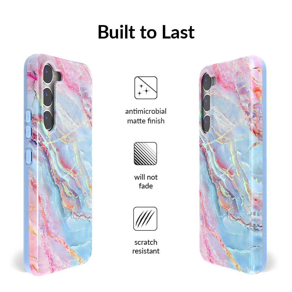 Holo Moonstone Marble Phone Case for Samsung Galaxy S21/S22/S23 - Protective Slim Cover with Unique Marble Design | Perfect for Everyday Use, Work & Travel