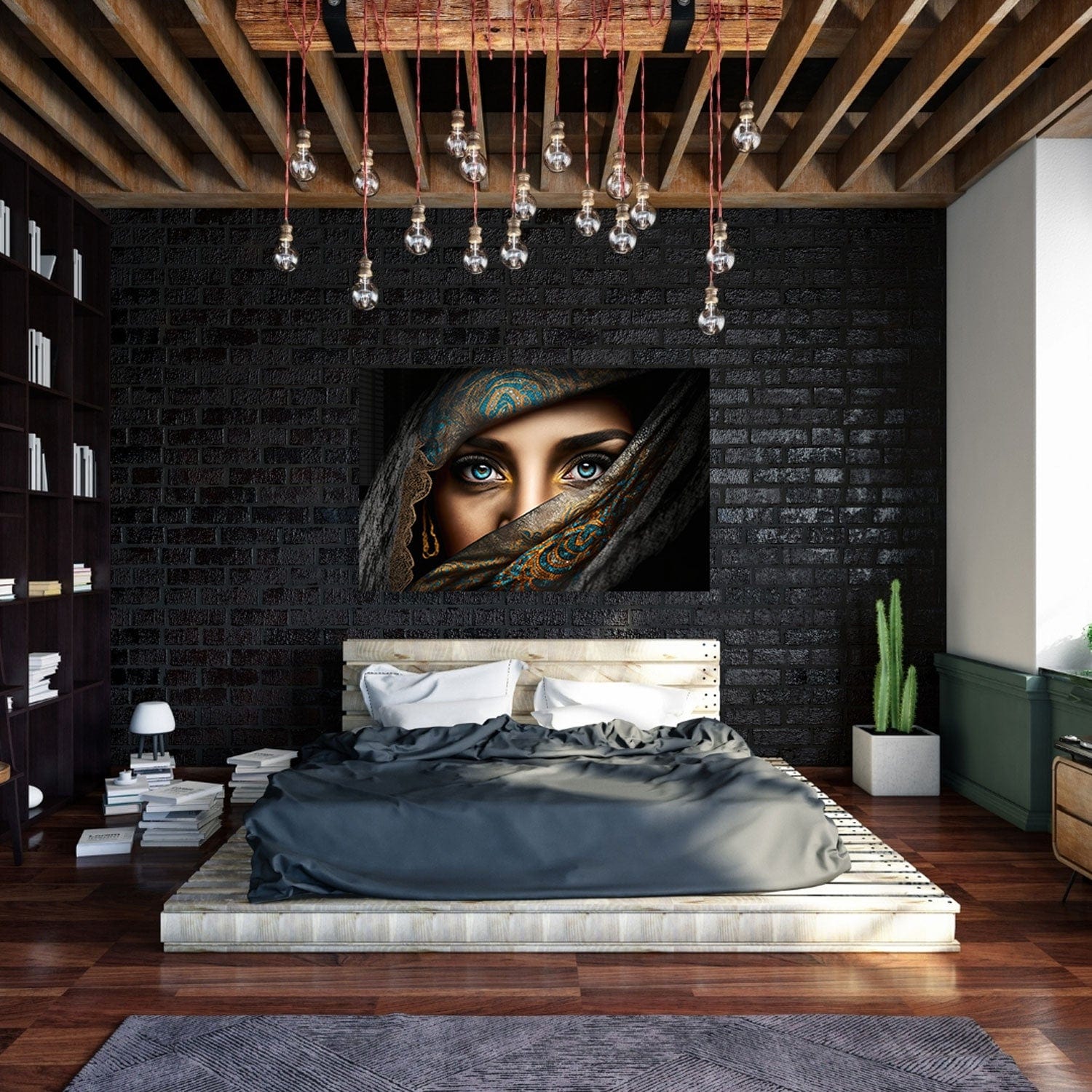 Blue Eyes Tempered Glass Wall Art - Elegant Home Decor for Living Room, Bedroom & Office