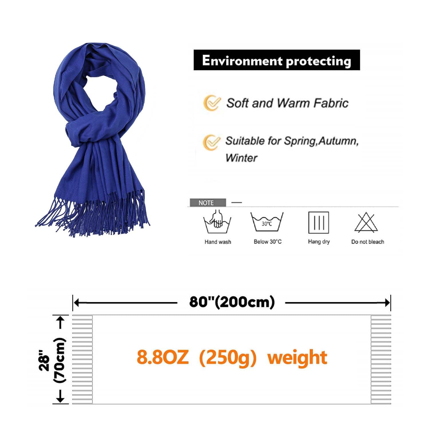 Luxury Pashmina Shawl for Women - Soft Cashmere Wrap Scarf for Winter, Weddings & Evening Dresses | Elegant Fashion Accessory for Special Occasions & Cold Weather