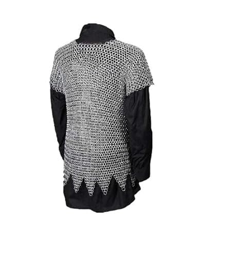 Butted Aluminum Chainmail Shirt for Men - Medieval Maltese Style Zig Zag Design, Anodized & Durable (XL) - Perfect for LARP, Cosplay, Renaissance Fairs & Historical Reenactments