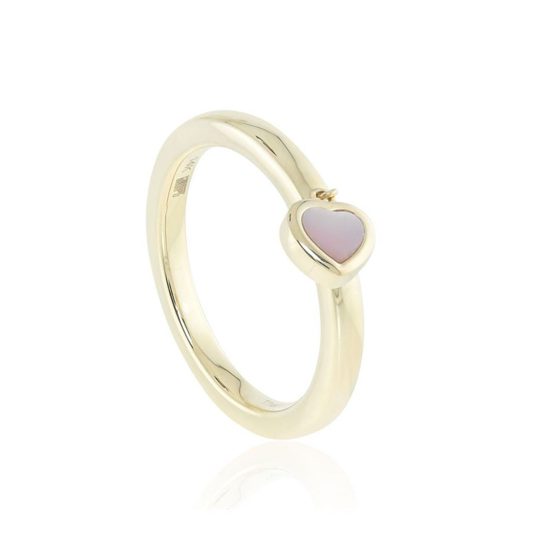 Pink Mother of Pearl Heart Ring - Elegant Jewelry for Women | Perfect Gift for Valentine's Day, Anniversary & Special Occasions