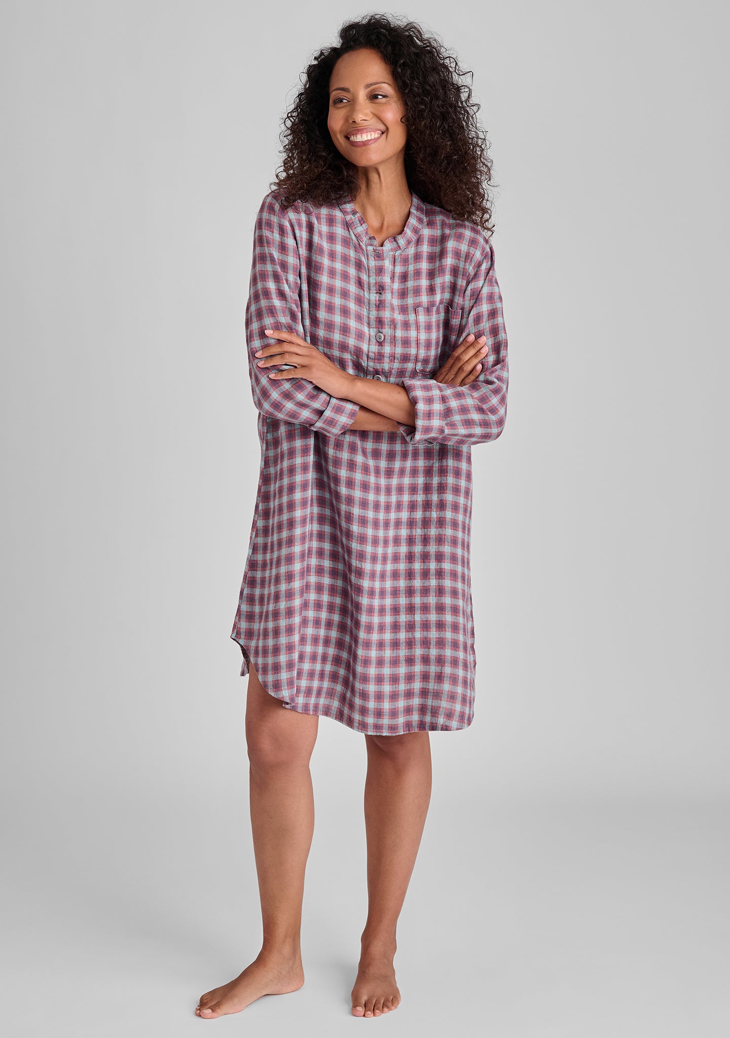 Comfortable Linen Nightshirt Dress for Women - Soft & Breathable Sleepwear - Perfect for Lounge, Travel & Summer Nights - FINAL SALE