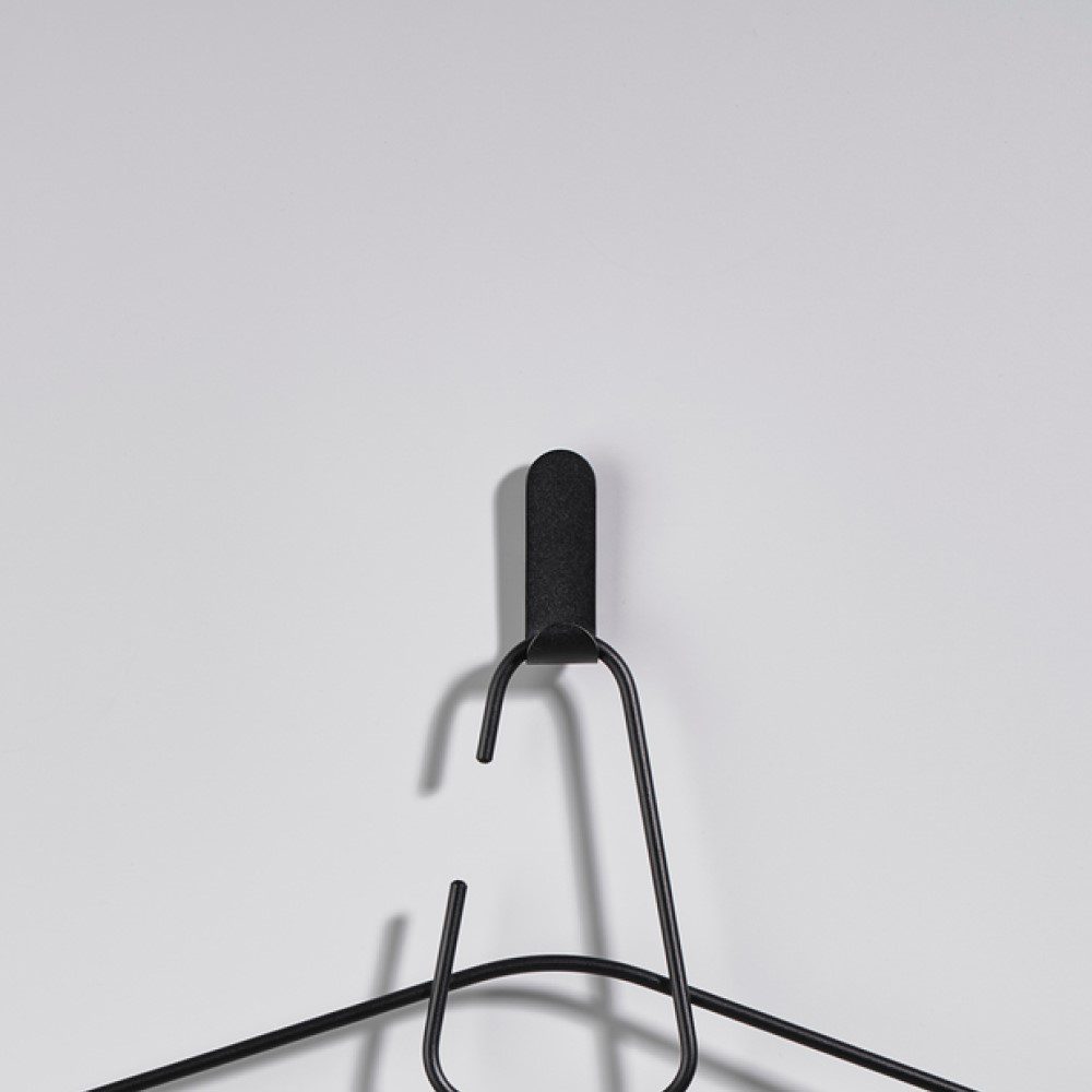 ZONE DENMARK A Hook - Heavy Duty Black Wall Hook for Hanging Coats, Hats & Bags - Perfect for Entryway, Garage & Closet Organization