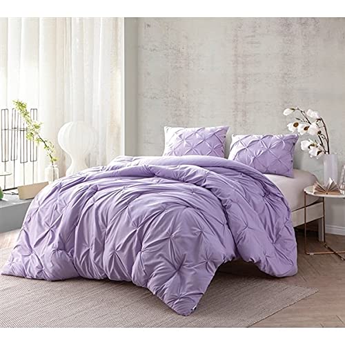 BYB Orchid Petal Pin Tuck Comforter Set - Twin XL Size for Adults, Teens & Dorm Rooms | Soft Floral Bedding for Cozy Sleep & Stylish Bedroom Decor