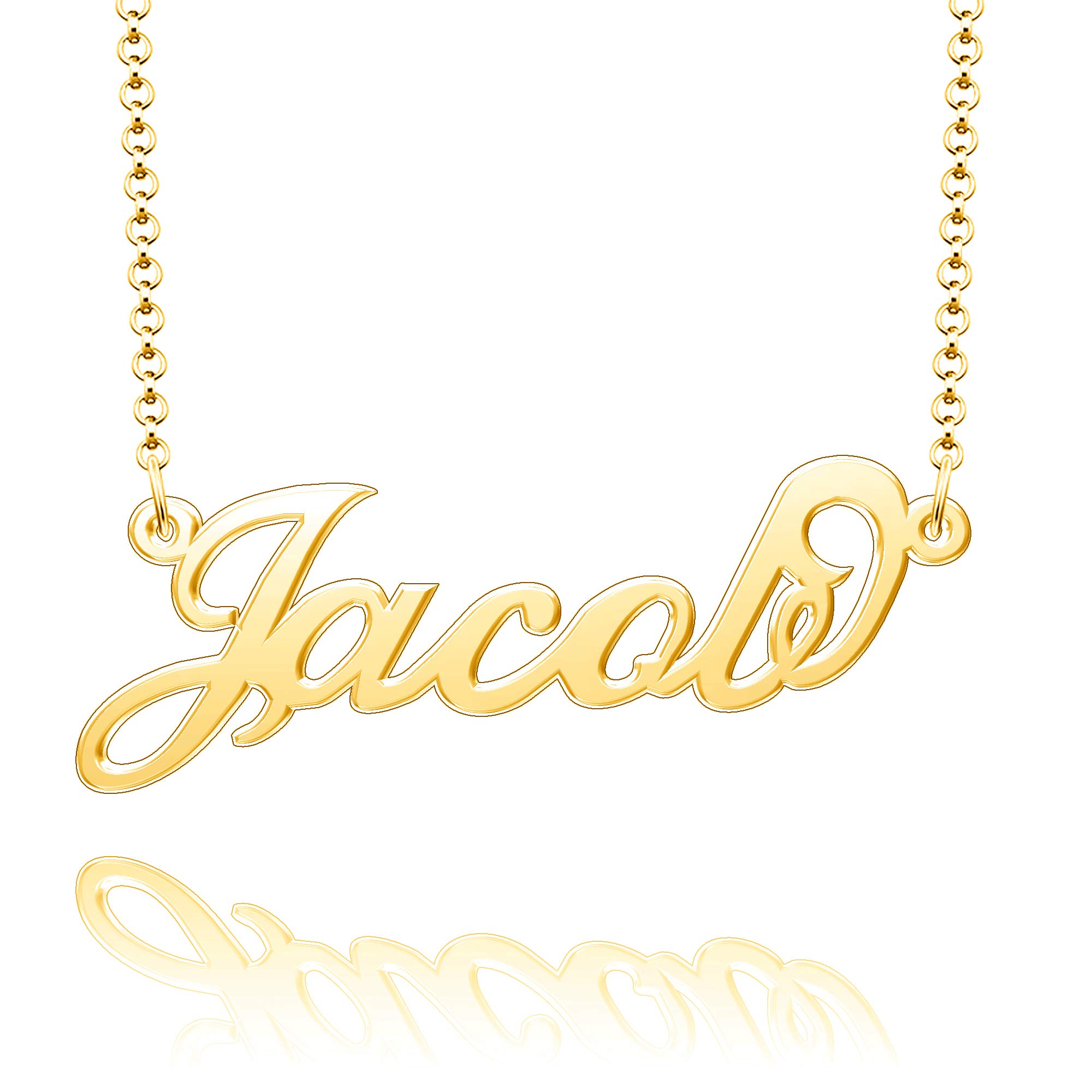 Customized Jacob Name Necklace - Rose Gold Plated Sterling Silver Personalized Jewelry for Gifts, Anniversaries & Special Occasions