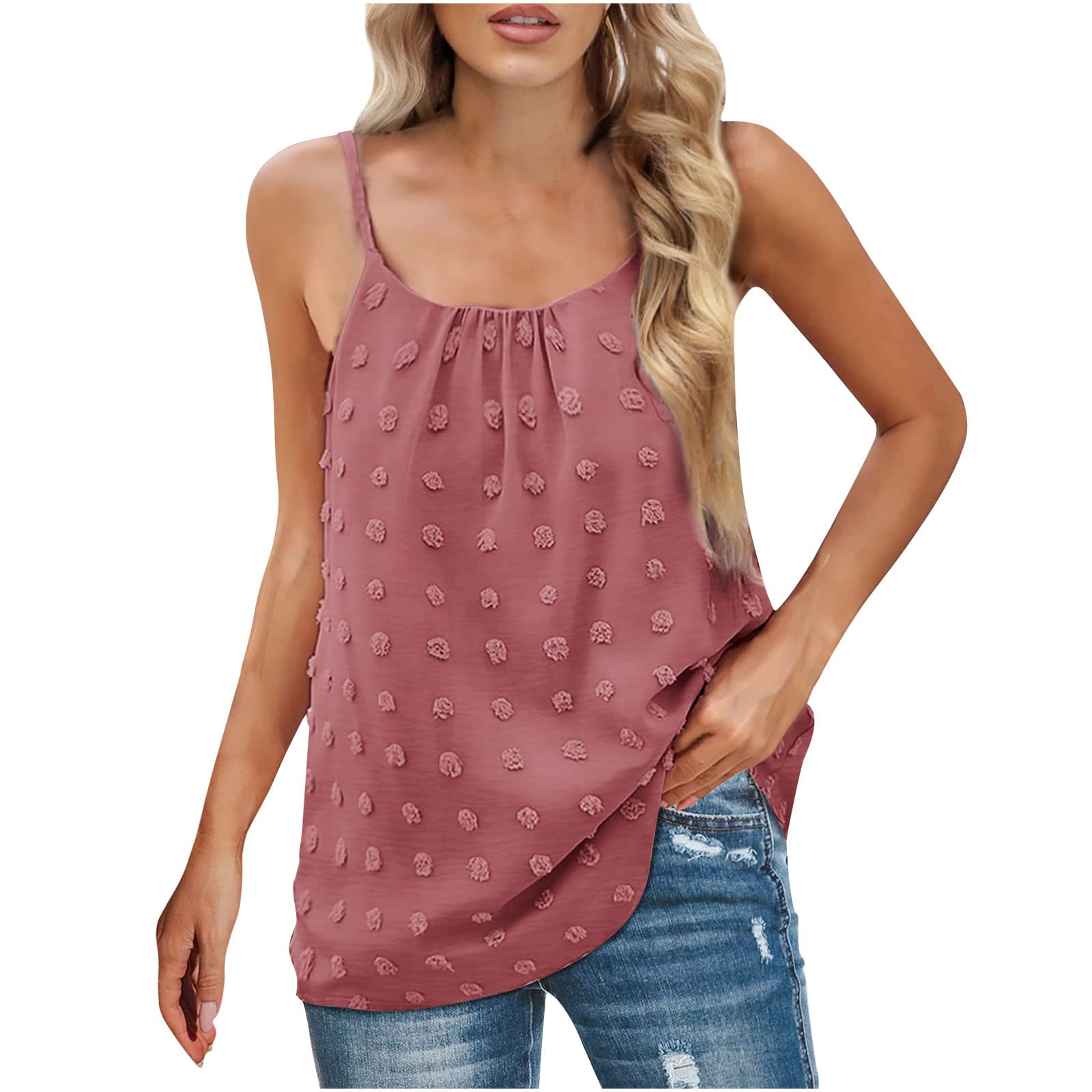 Women's Casual Summer Tops with Adjustable Suspenders - Solid Color Sling Vest for Everyday Wear, Office, and Outdoor Activities