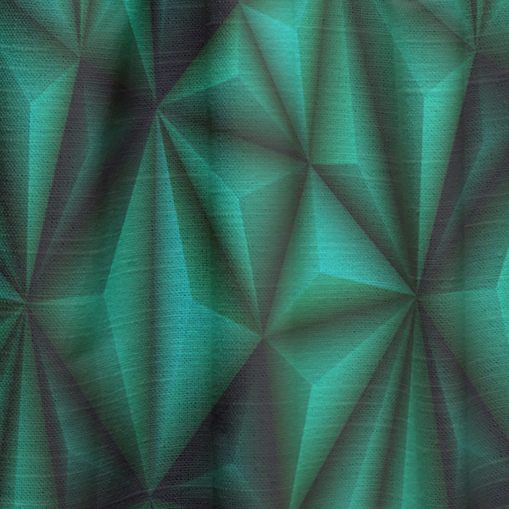 DesignQ Thermal Insulated Curtains - 'Relief Green Triangles' Pattern, Single Panel 52x108 - Blackout Drapes for Bedroom & Living Room | Perfect for Home Decor, Privacy & Energy Efficiency