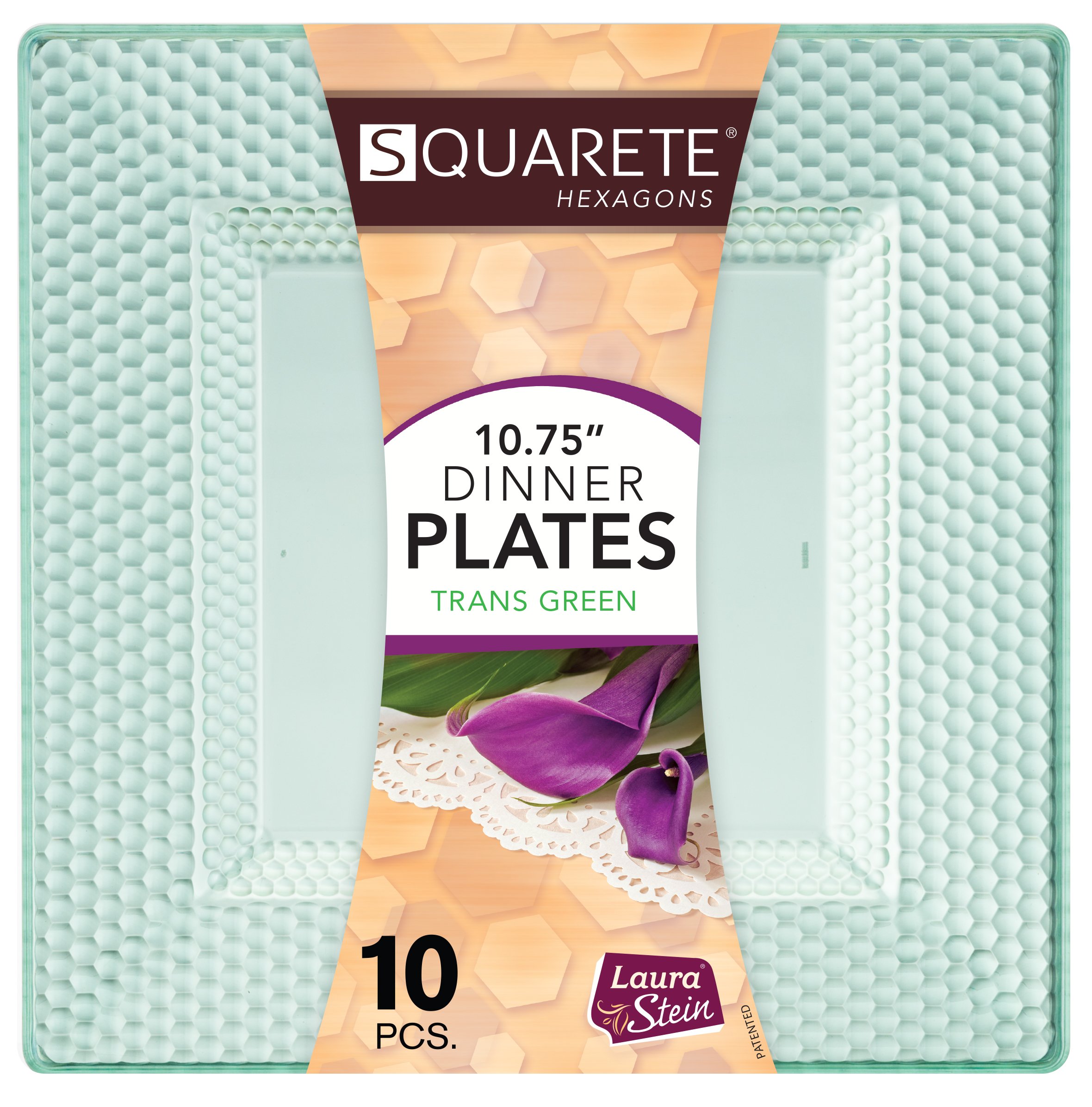 Elegant Translucent Green 10-Inch Hard Plastic Disposable Dinner Plates - 3 Packs (10 Plates per Pack) - Perfect for Parties, Picnics, BBQs, and Catering Events