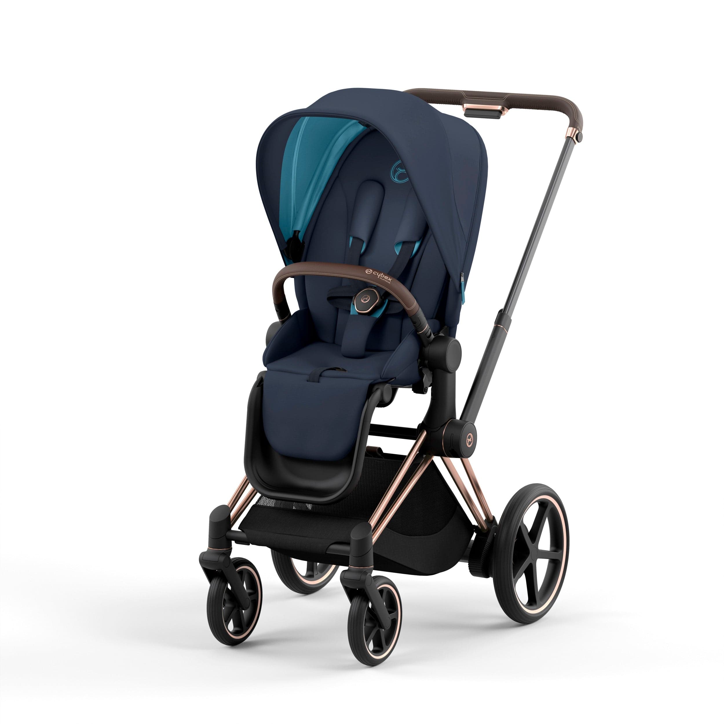 Cybex ePriam 2 Complete Stroller - Rose Gold/Brown Luxury Baby Stroller with All-Wheel Suspension | Perfect for Urban Walking, Shopping & Travel