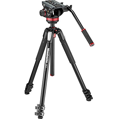 Manfrotto 502AH Professional Video Head with MT055XPRO3 Aluminum Tripod Kit - Perfect for Filmmaking, Photography & Vlogging