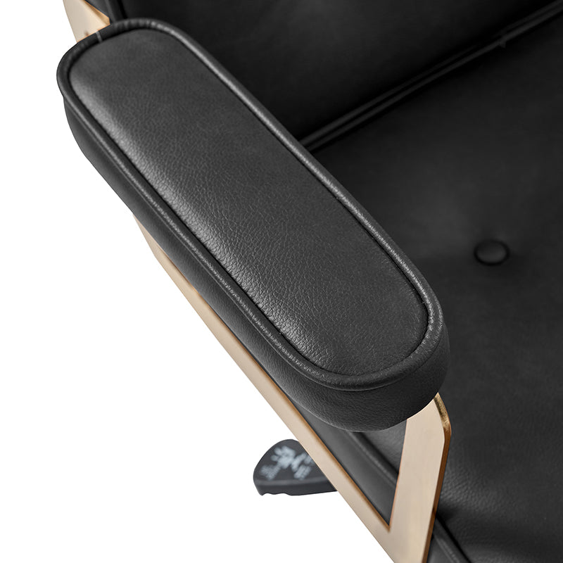 Denise Upholstered Swivel Office Chair - Ergonomic Executive Desk Chair with Adjustable Height & Lumbar Support - Perfect for Home Office, Gaming & Conference Rooms