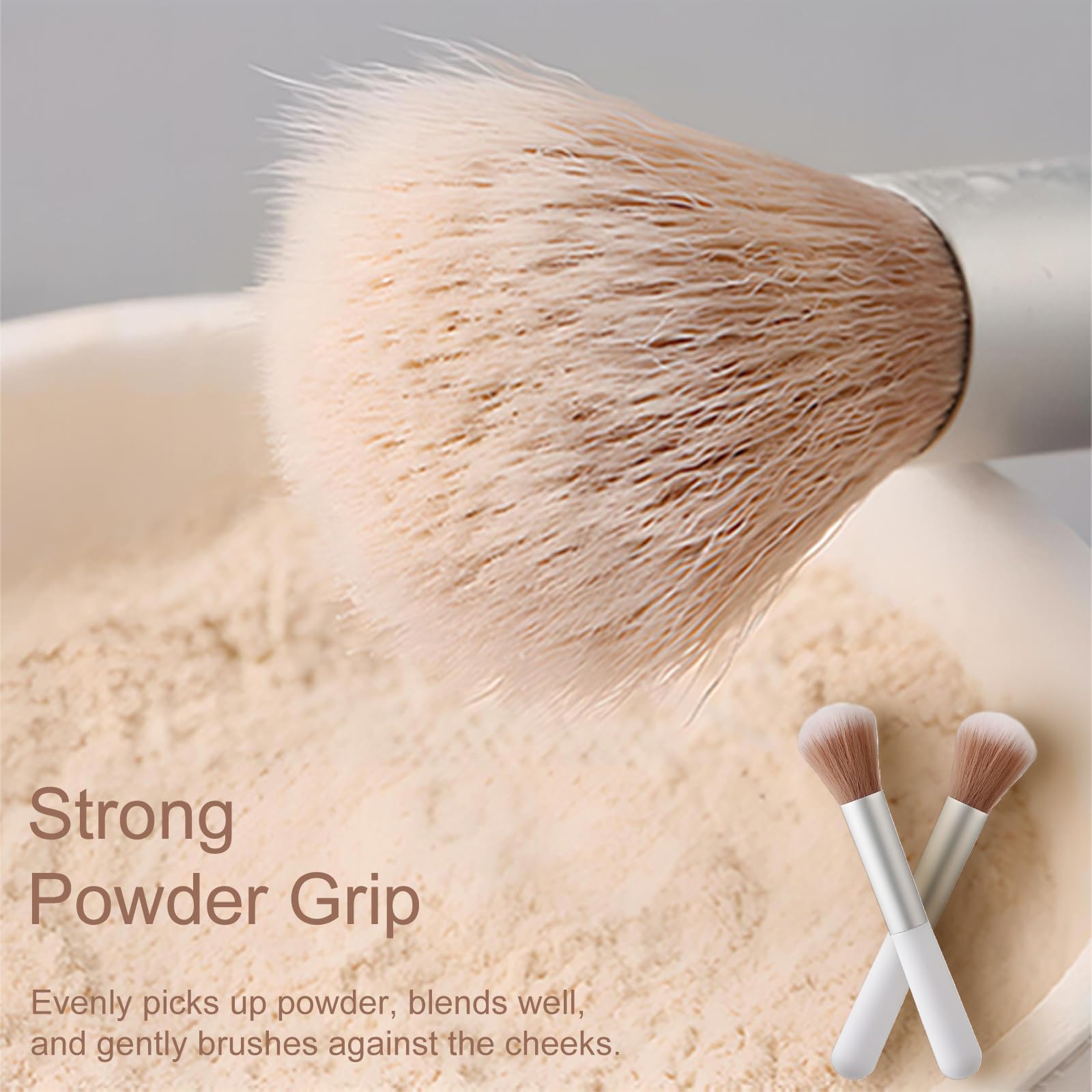 10-Piece Fluffy Makeup Brush Set - Soft Blending, Eyebrow & Powder Brushes with Mushroom-Design Handle - Travel-Friendly Beauty Tools for Professional Makeup Application | Perfect for Home, Travel & On-the-Go Touch-Ups