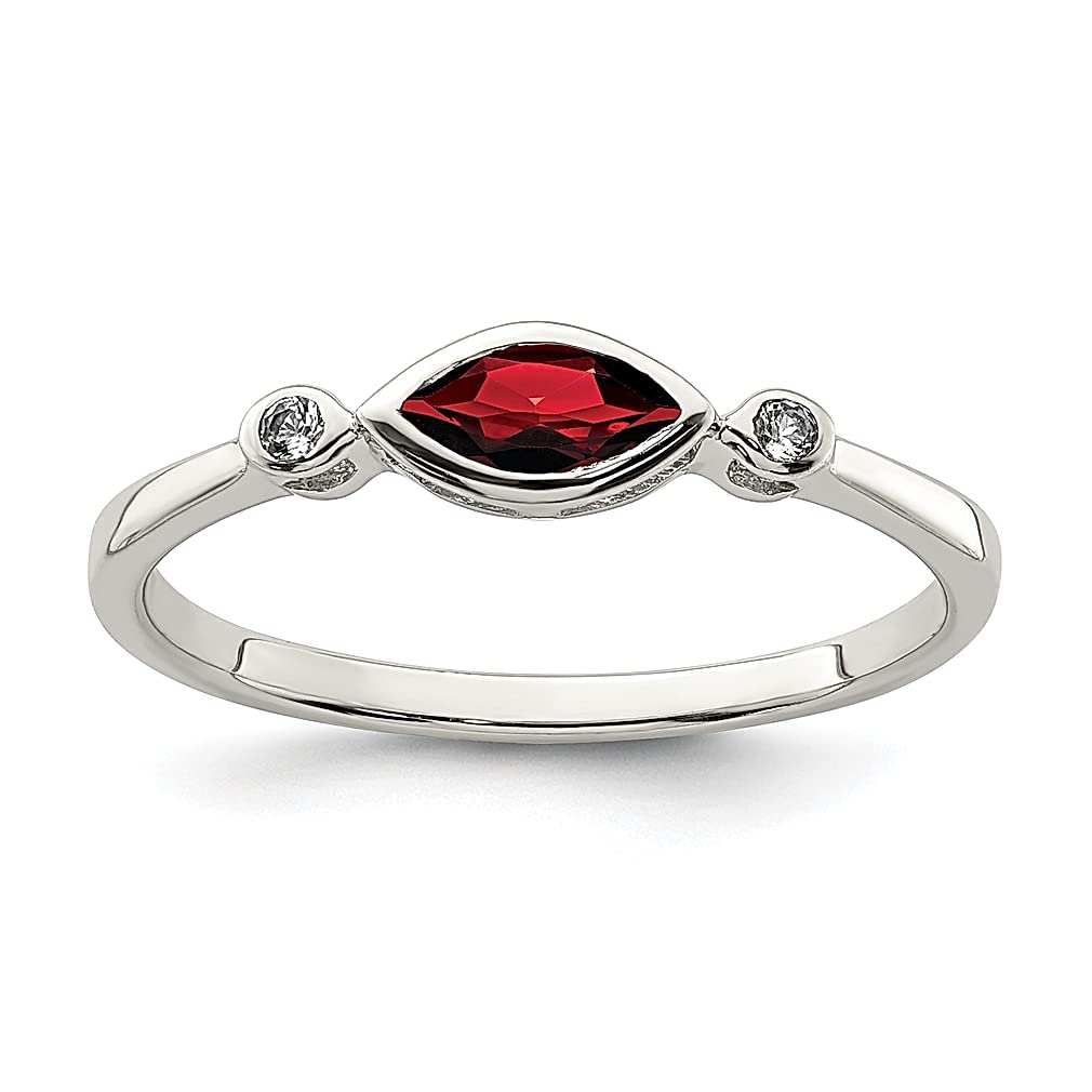925 Sterling Silver Garnet & White Topaz Ring - January Birthstone Jewelry for Women | Elegant Gemstone Gift for Her | Perfect for Anniversaries, Valentine's Day & Special Occasions