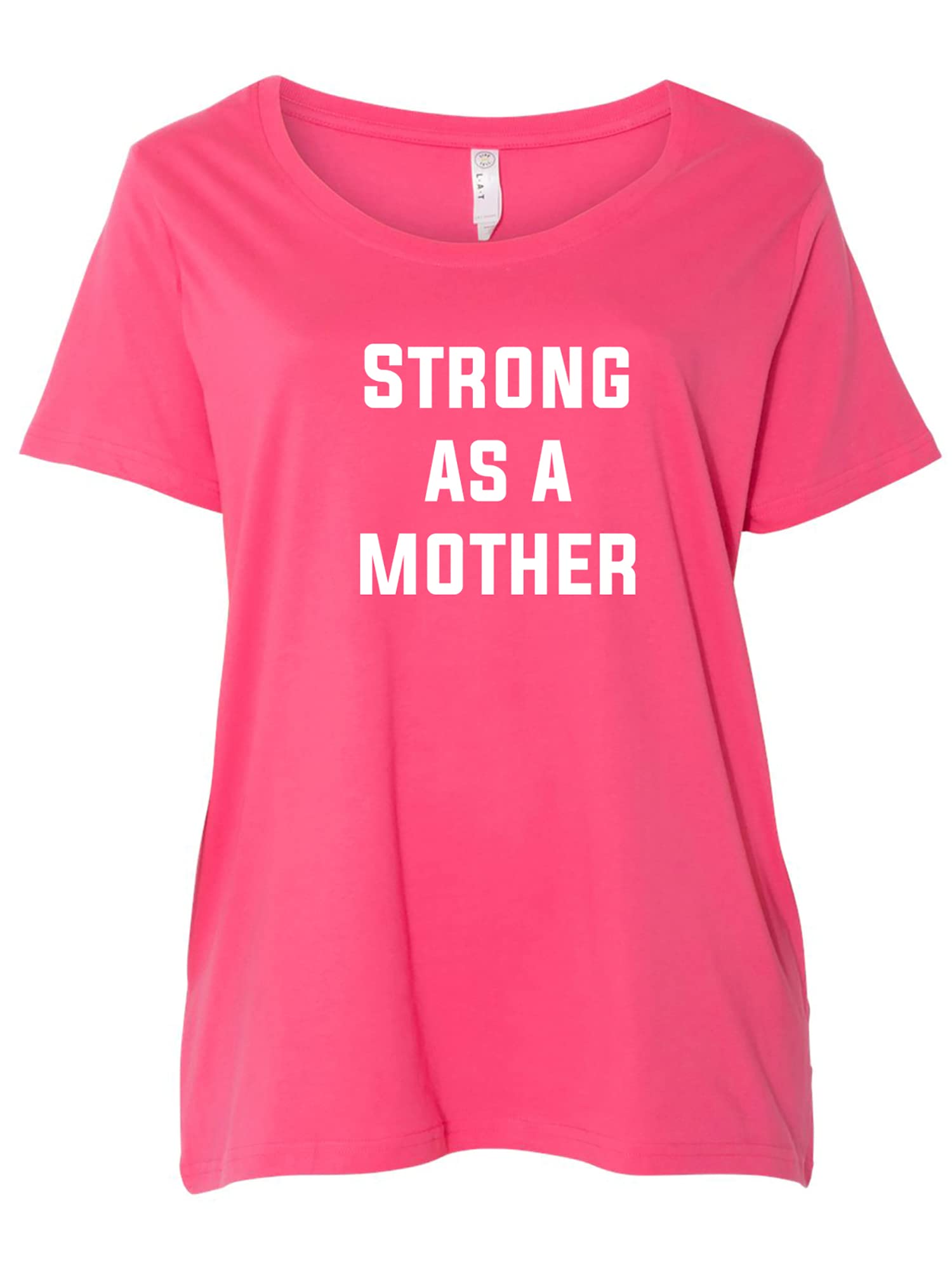 Strong As A Mother Women's Plus Size Scoop Neck T-Shirt | Comfortable Casual Tee for Everyday Wear & Motherhood