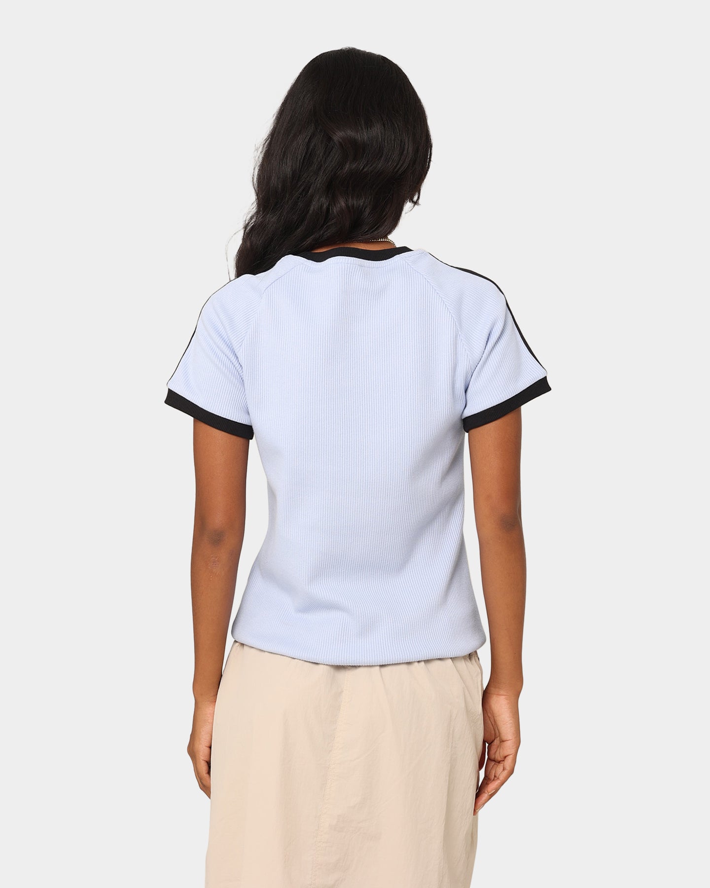Adidas Women's 3 Stripe Slim Fit T-Shirt - Casual Cotton Tee for Workout, Running & Everyday Wear