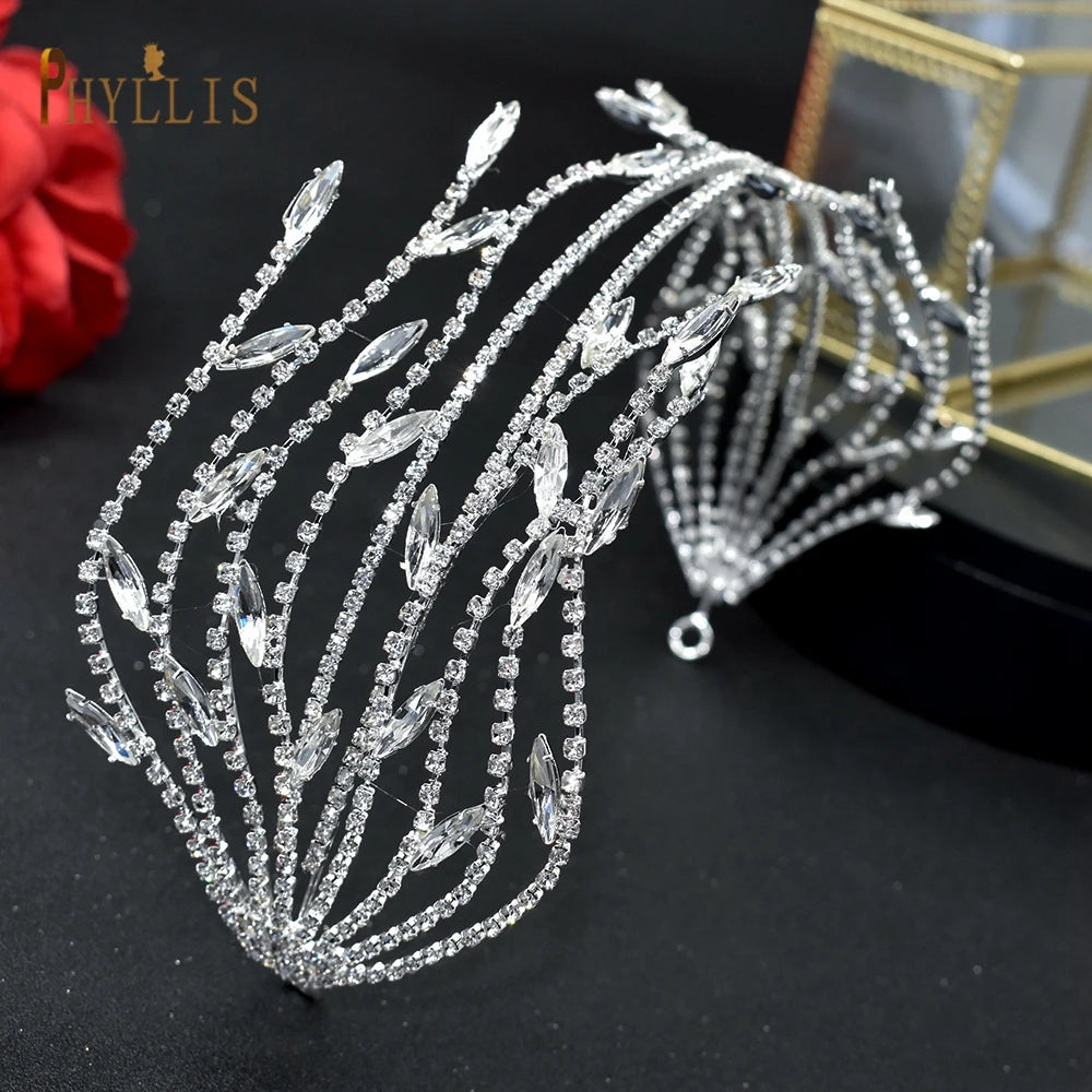 Baroque Crystal Tiara for Wedding & Pageant – Elegant Bridal Headpiece with Rhinestones – Perfect for Brides, Prom, Pageants & Special Occasions